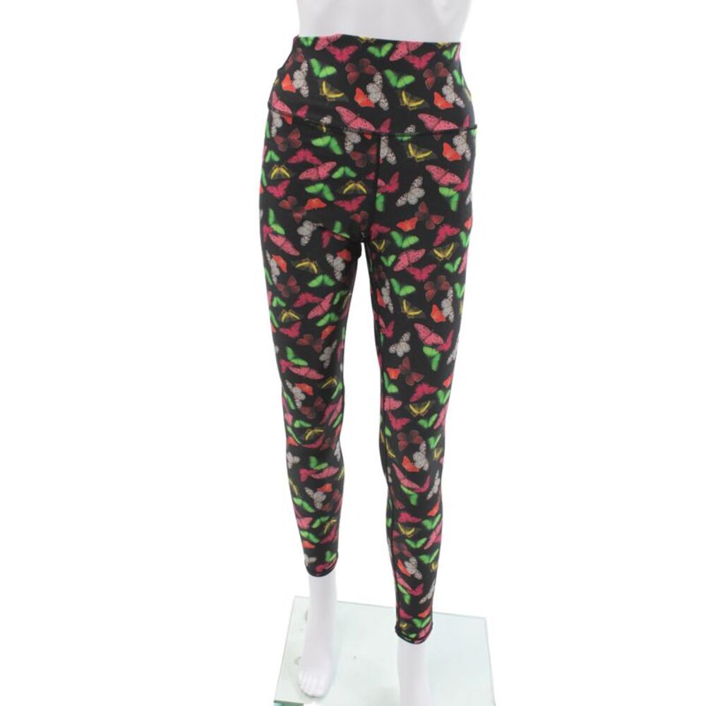 Alice + Olivia Womens Black Ankle Butterfly Leggings Polyester Elastane Size M